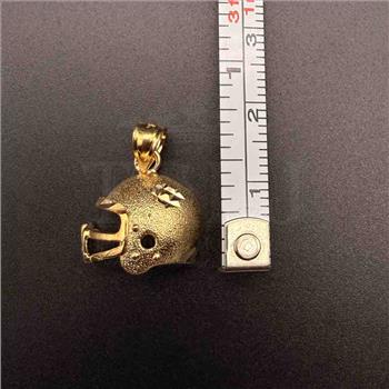14K Yellow Gold Football Helmet Pendant