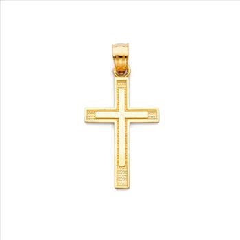 14K Yellow Gold Latin Cross Pendant