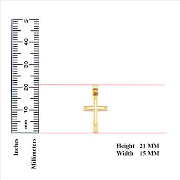 14K Yellow Gold Latin Cross Pendant