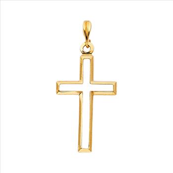 14K Yellow Gold Opening Cross Pendant