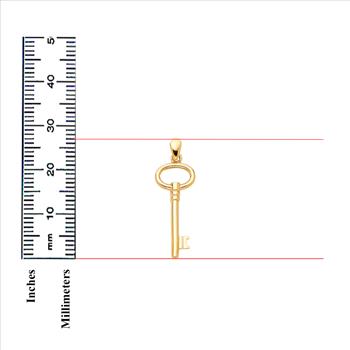 14K Yellow Gold Key to My Heart Pendant
