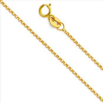 Astrology Jewelry 14k Yellow Gold Round Cancer Zodiac Sign Horoscope Constellation Pendant With Yellow Gold 1.2mm Classic Rolo Cable Chain - 16''