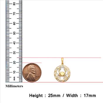 Astrology Jewelry 14k Yellow Gold Round Cancer Zodiac Sign Horoscope Constellation Pendant With Yellow Gold 1.2mm Classic Rolo Cable Chain - 16''