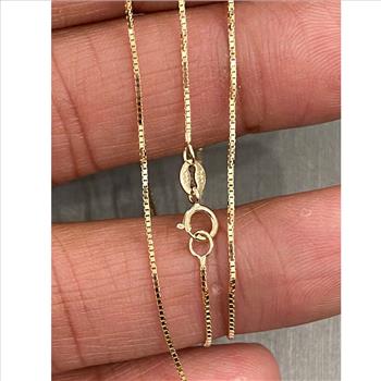 14K Yellow Gold 0.6mm Box Chain - 24