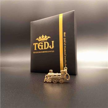 14K Yellow Gold Train Pendant