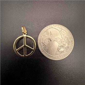 14K Yellow Gold Peace Pendant