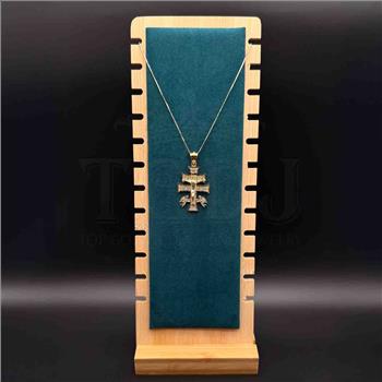14K Yellow Gold Cross of Caravaca Pendant