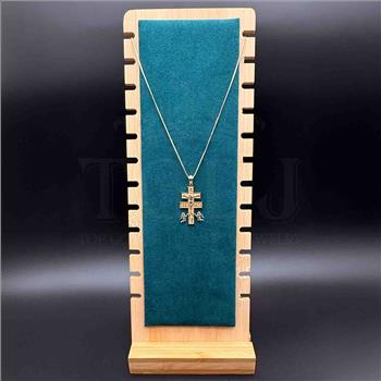 14K Tri Color Gold Cross of Caravaca Pendant