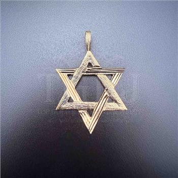 14K Yellow Gold Star of David Pendant