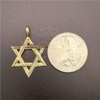 14K Yellow Gold Star of David Pendant