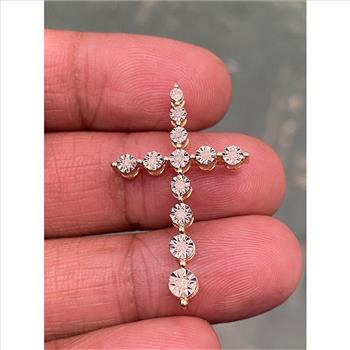 10k Yellow Gold 0.12ct Diamond Cross Pendant for Necklace Chain Religious Christian Pendant,Cross Pendant, Diamond Cross Pendant