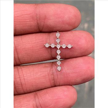 10k Yellow Gold 0.12ct Diamond Cross Pendant for Necklace Chain Religious Christian Pendant,Cross Pendant, Diamond Cross Pendant