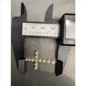 10k Yellow Gold 0.12ct Diamond Cross Pendant for Necklace Chain Religious Christian Pendant,Cross Pendant, Diamond Cross Pendant