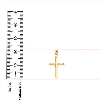 14K Yellow Gold Religious Cross Pendant - 22 mm X 17 mm