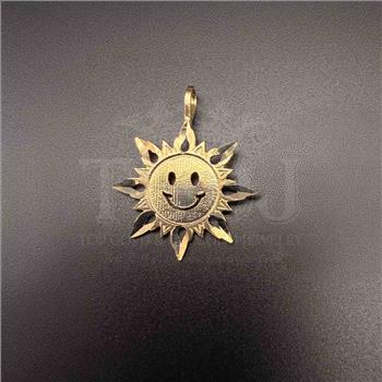 14K Yellow Gold Sun Pendant