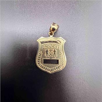 14K Yellow Gold Police Pendant