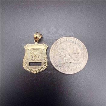 14K Yellow Gold Police Pendant