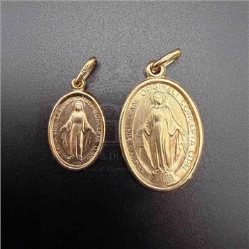 14K Yellow Gold Virgin Mary Medal