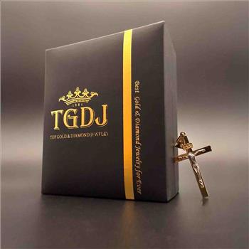 14K Two Tone Gold Crucufix Cross Pendant