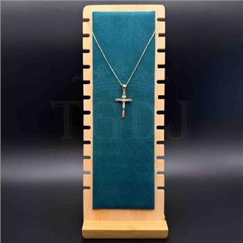 14K Two Tone Gold Crucufix Cross Pendant