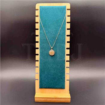 14K  Yellow Gold Cubic zirconia Double Face San Benito Round Medal