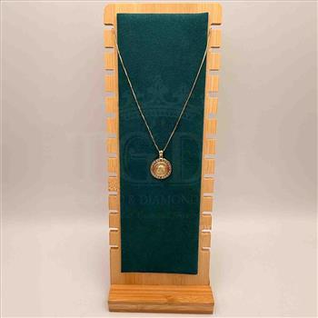 14K  Yellow Gold Cubic zirconia Round Medusa Pendant