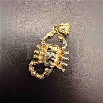 14K Two Tone Gold Scorpion Pendant