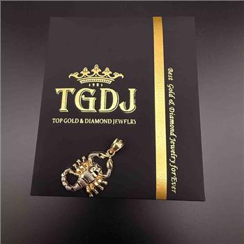 14K Two Tone Gold Scorpion Pendant
