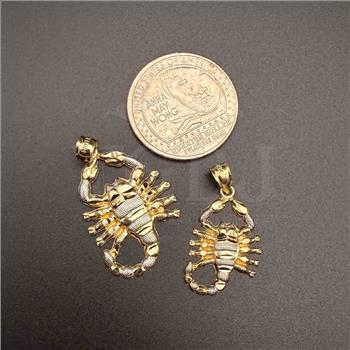 14K Two Tone Gold Scorpion Pendant