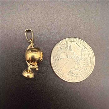 14K Yellow Gold Hollow Globe Pendant