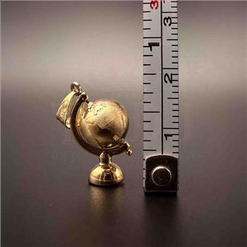 14K Yellow Gold Hollow Globe Pendant