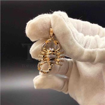 14K Two Tone Gold Scorpion Pendant