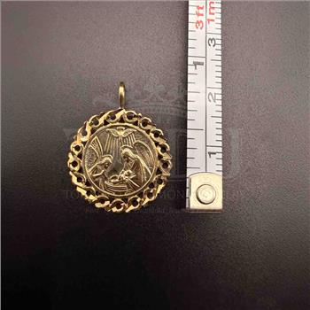 14K Yellow Gold Baptism Pendant