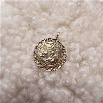 14K Yellow Gold Baptism Pendant