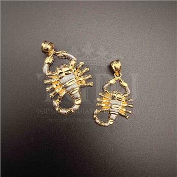 14K Two Tone Gold Scorpion Pendant