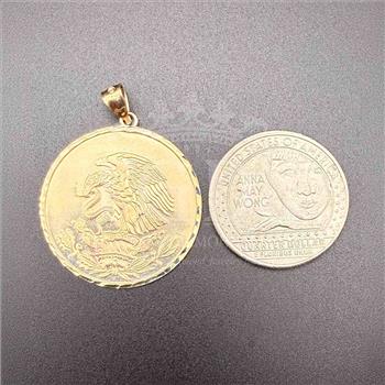 14K Yellow Gold Eagle Pendant