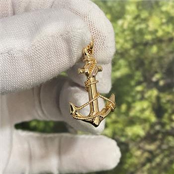 14K Yellow Gold Anchor Pendant