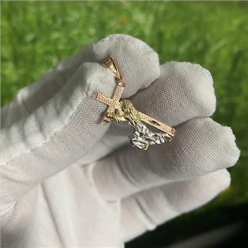 14K Tri Color Gold Religious Pendant
