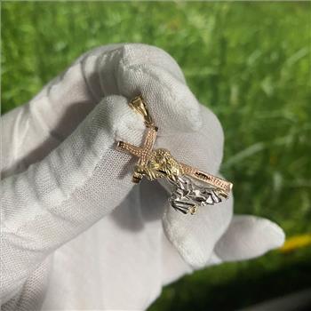 14K Tri Color Gold Religious Pendant