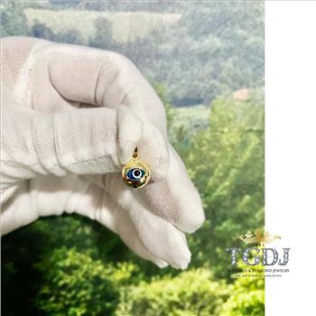 14K Yellow Gold  Evil Eye Pendant