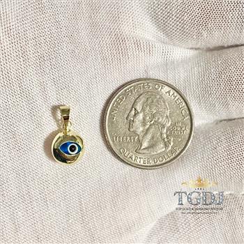 14K Yellow Gold  Evil Eye Pendant