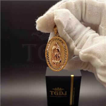 14K Two Tone Gold Our Lady of Guadalupe Pendant