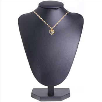 14K Two Tone Gold Sweet 15 Quinceañera Heart Pendant