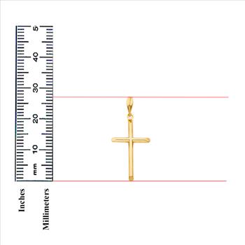 14K Yellow Gold Religious Cross Pendant - 27 mm X 17 mm