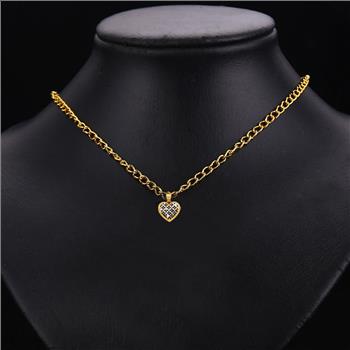14K Two Tone Heart Pendant - 17 mm x 18 mm
