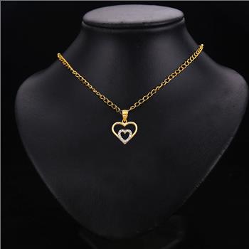 14K Yellow Gold Cubic Zirconia Heart Pendant
