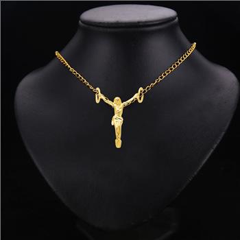 14K Yellow Gold Religious Jesus Christ Body Pendant