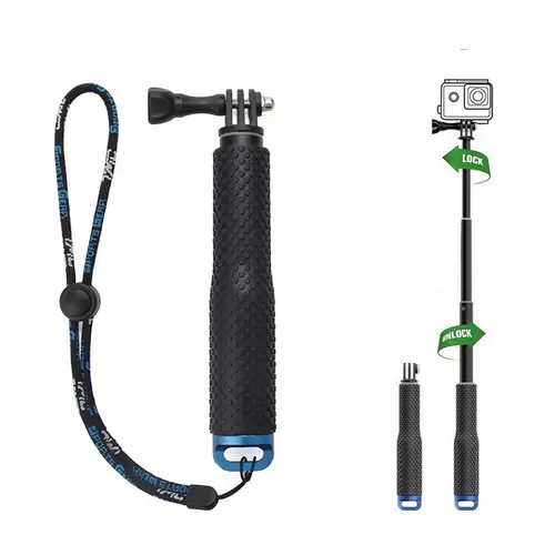 Rugged Hand Grip and Extendable Selfie Stick for GoPro and Other Action