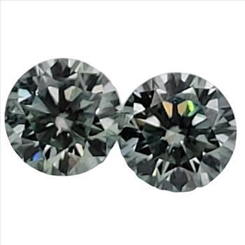 Stunning. Pair Aqua Blue Green DiamondLuxe(tm) Diamond Substitute