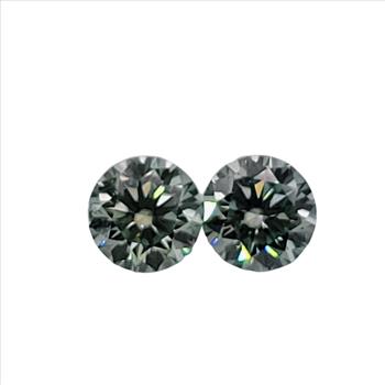 Stunning. Pair Aqua Blue Green DiamondLuxe(tm) Diamond Substitute